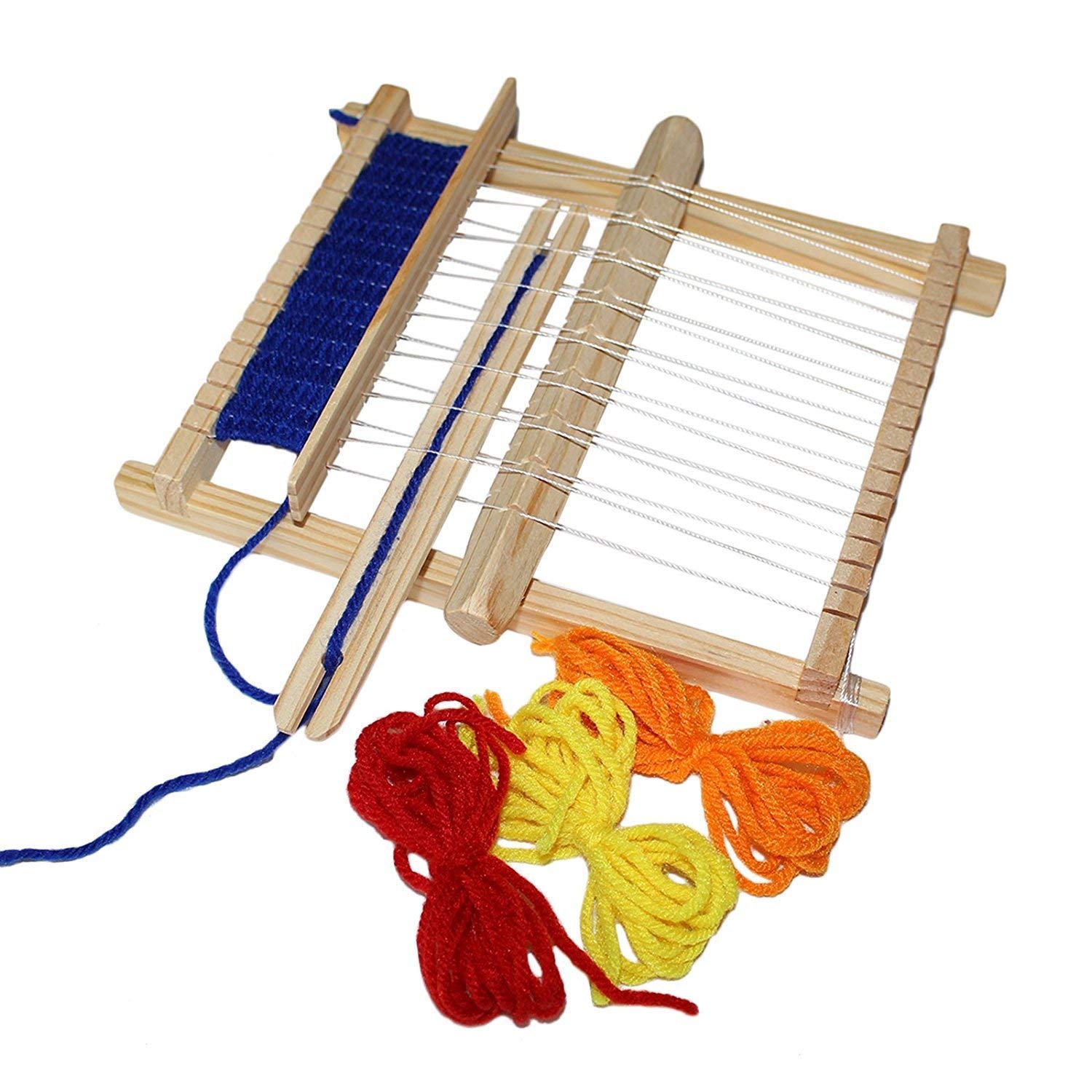 Weaving Loom Kids MultiCraft Wooden Weaving Loom with Mixed Yarns
