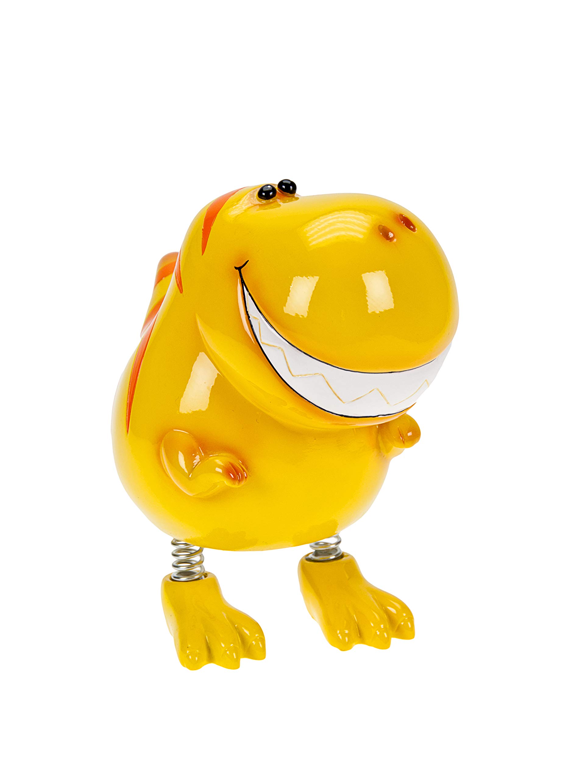 Mousehouse Gifts - Yellow T Rex Piggy Bank with Spring Legs, Charming Money Box for Kids, Boys & Girls