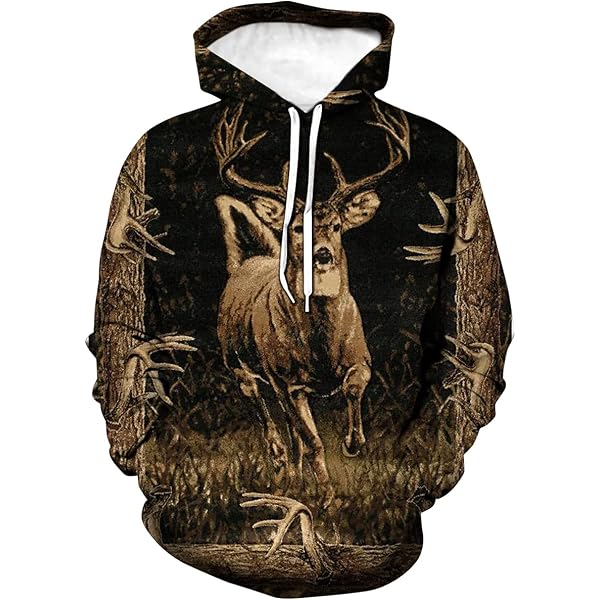 Sudadera Con Capucha Unisex Neemanndy Estampado 3D Lobo Rojo - Manga Larga, Bolsillo Canguro, Poliéster Y Elastano - Talla S