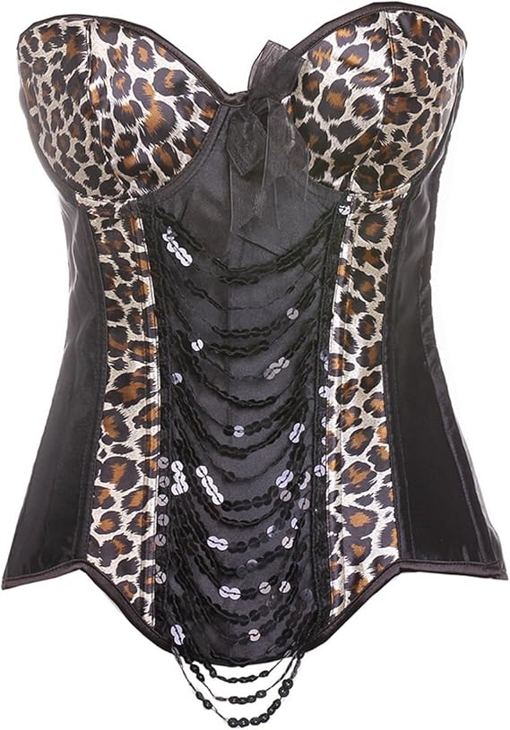 DISSA Sexy Leopard Bustier Corset,Leopard,L Amazon.co.uk Clothing