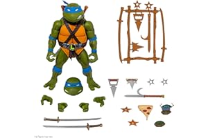 Super7 ULTIMATES! Teenage Mutant Ninja Turtles Leonardo - 7" TMNT Action Figure with Accessories Classic Cartoon Collectibles and Retro Toys