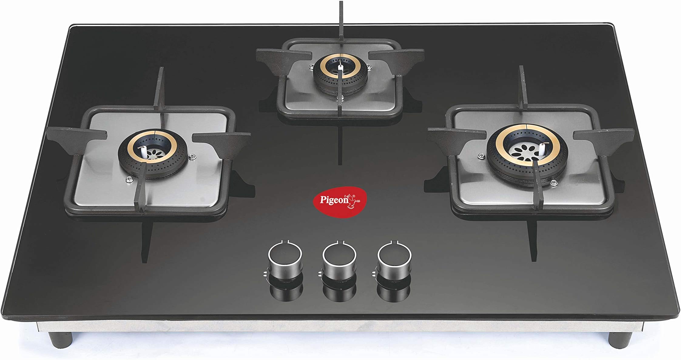 PigeonSpark Series Glass Top 3 Burner Automatic Hob (Gas Stove)