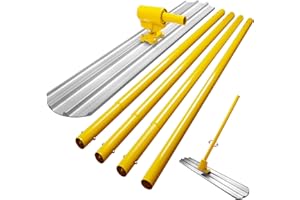 SLNIHAMS 48"x8" Aluminum Magnesium Alloy Bull Float Set, Round-End Concrete Float with 4×48" Extendable Handles, 360° Adjustable Bracket & Screws – Lightweight & Durable Finishing Tool Kit