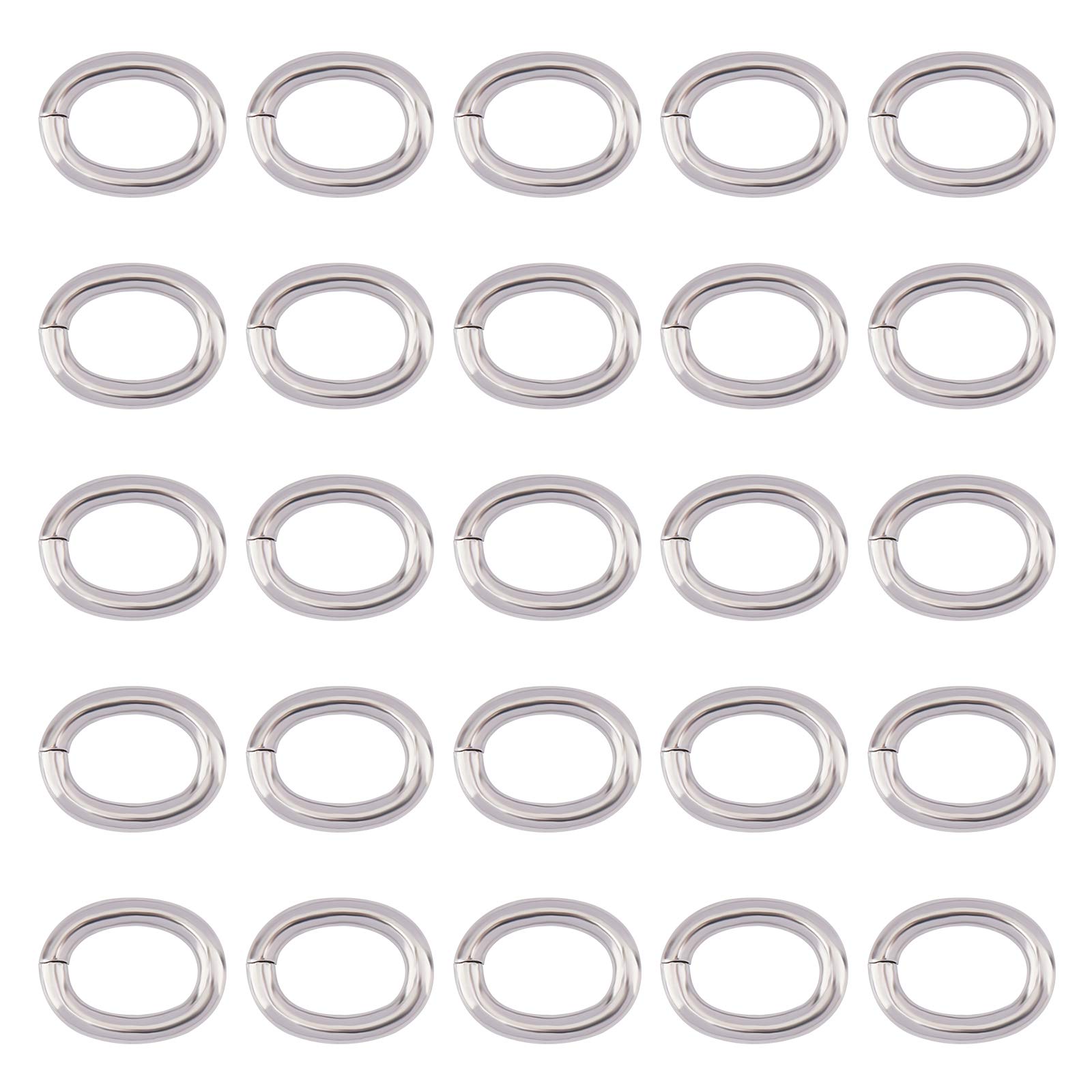 UNICRAFTALE 50pcs Oval Jumps Rings 12 Gauge Close but Unsoldered O Rings Stainless Steel Jump Rings Connectors for DIY Jewelry Making Stainless Steel Color