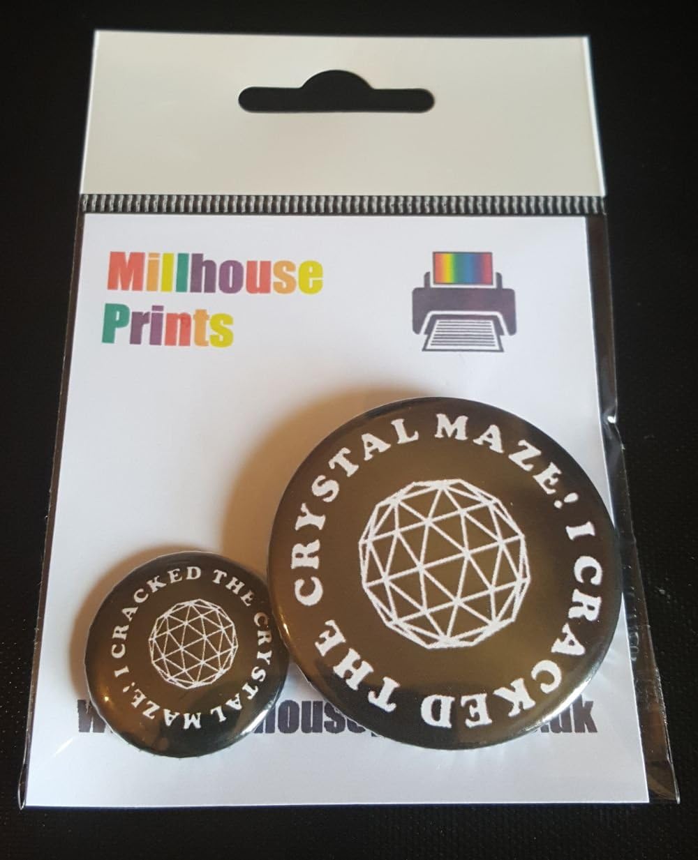 I Cracked The Crystal Maze - Multi-Pack of Fun Novelty Pin Badges