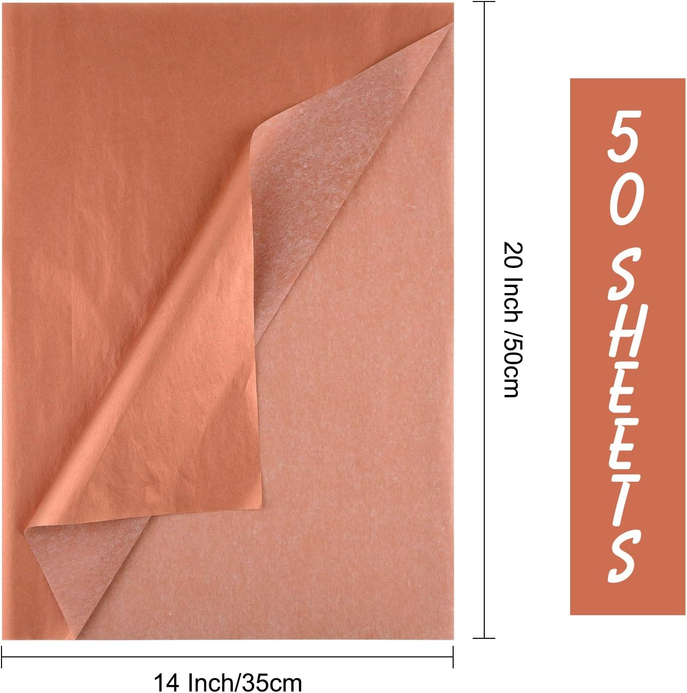 MIAHART 50 Sheets Rose Gold Tissue Paper Bulk 20X14 Inch Gift Wrap Paper Bulk Gift Wrapping Accessory Wrap for Wedding Birthday Party Favor Decor DIY Fringes Shredded Fill Confetti (Rose Gold) - Image 3