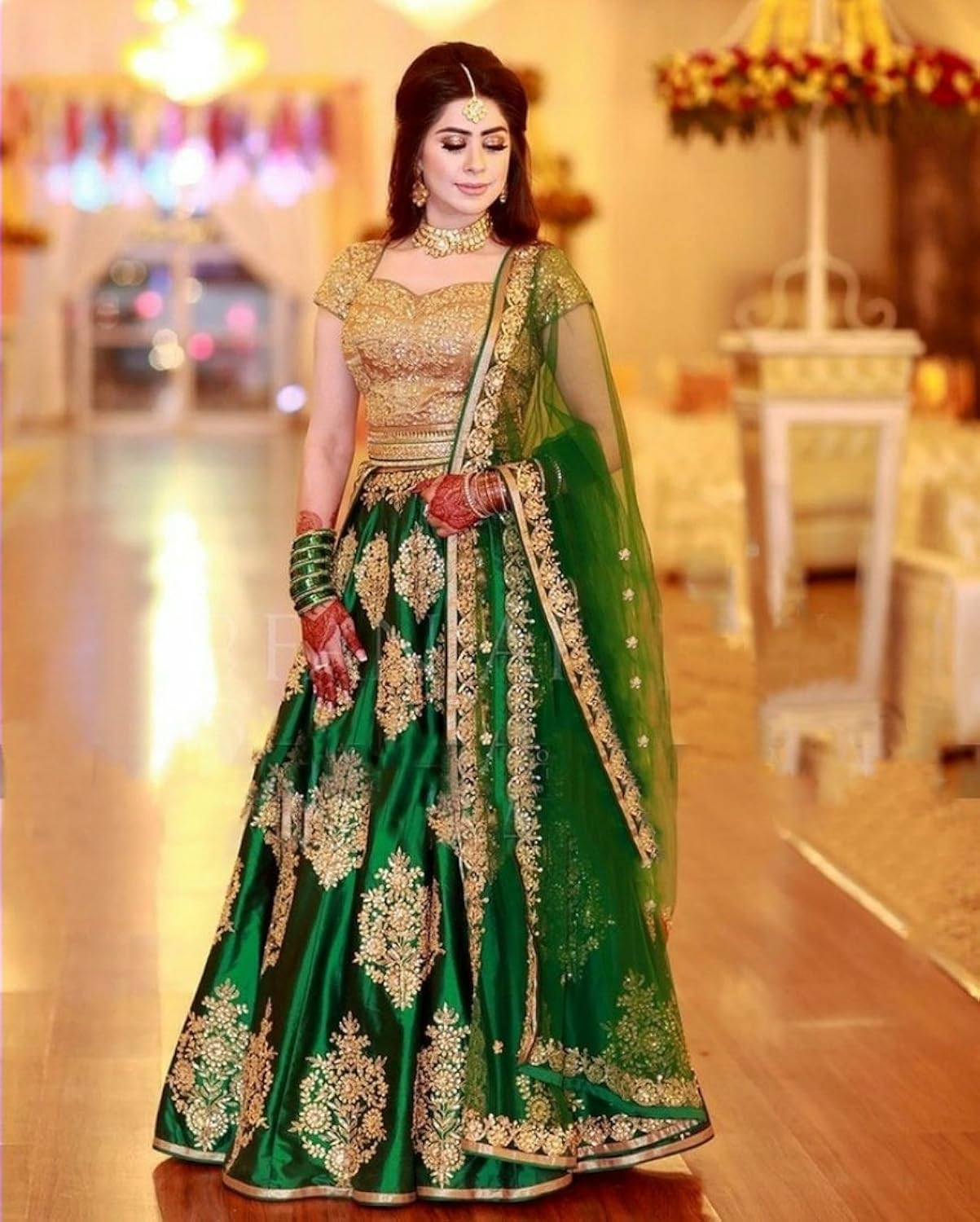 sukh creations women's cotton silk anarkali(sug-252_green_free size)