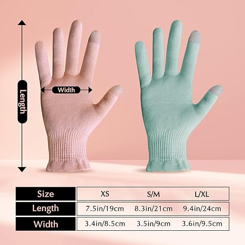 Evridwear Beauty Cotton Gloves with Touchscreen Fingers for SPA, Eczema,  Dry Hands, Hand Care, Day and Night M