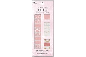 Dashing Diva Gloss Holiday Nail Strips - Sugarplum Dance | UV Free, Chip Resistant, Long Lasting Gel Nail Stickers | Includes 32 Strips, 1 Prep Pad, 1 File