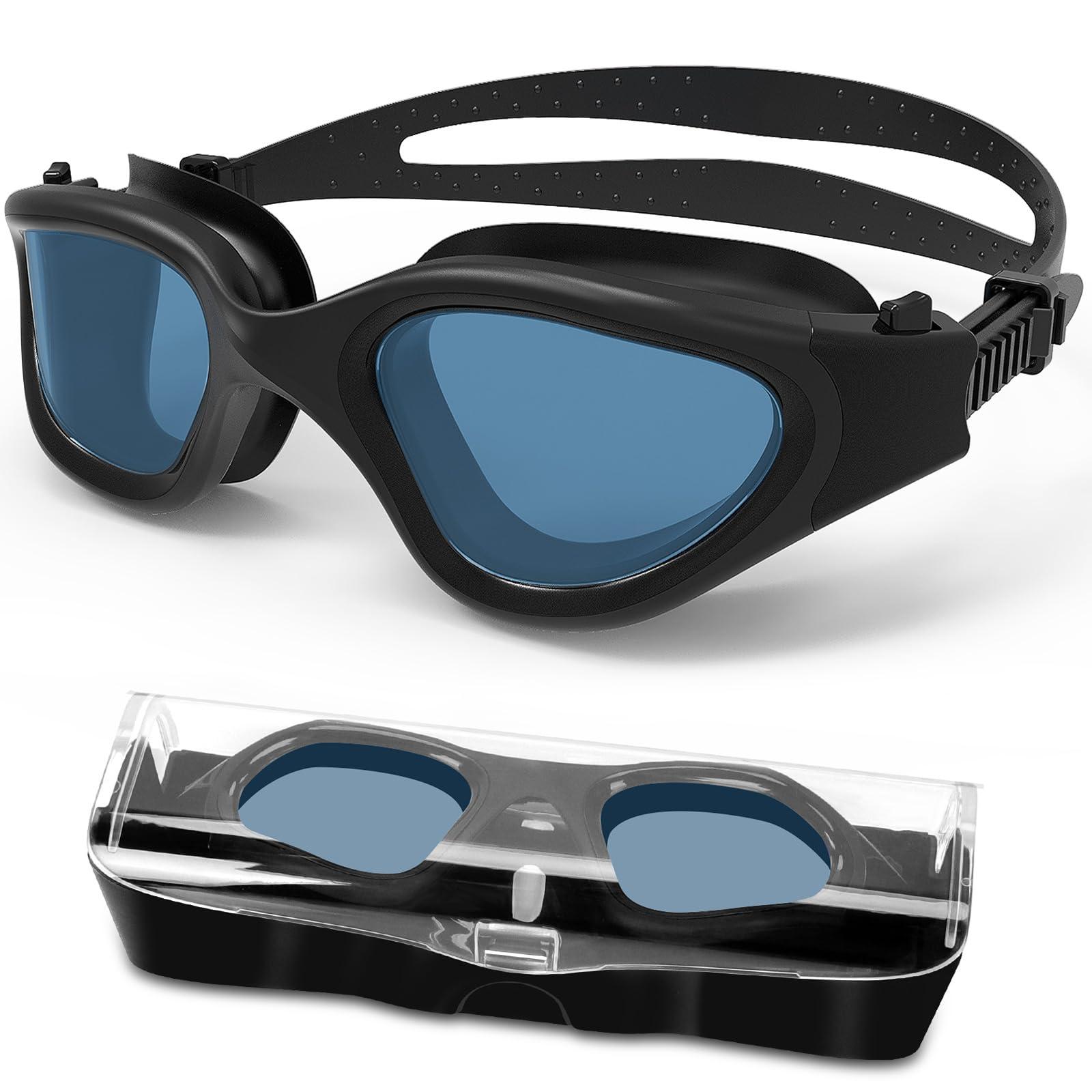 HotSrace Swimming Goggles Polarized/Non Polarized Anti Fog Anti UV No Leakage,Swim Goggles Soft Silicone Clear Vision Easy to Adjust for Adult Men Women Teenager