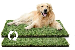 HQ4US 4LEGS HQ4us Dog Grass pad 42”×32'' Replacement Grass Pad for 45”×34” Dog Potty Tray, 2×Artificial Grass for Dogs, Realistic, Bite Resistance Turf, Less Stink, Potty for Balcony