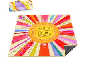 Wruzbxcn Picnic Blanket Waterproof Picnic Beach Blanket Waterproof Sandproof Foldable Portable Travel Large Boho Sunshine Picnic Blanket for Outdoor Camping,Beaches,Parks-Sunshine 80" X 80"