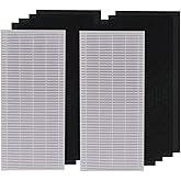 PUREBURG YY200 Replacement Filter Compatible with Lasko LP200 Air Purifier,2-Pack H13 HEPA + 8 x Activated Carbon Pre-Filters Air Clean Dust VOCs Odor