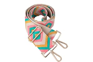 Dsigo Purse Strap, 2" Wide Gold Buckle Embroidery Crossbody Shoulder Strap for Bag Handbag Canvas Bag Crossbody Bags