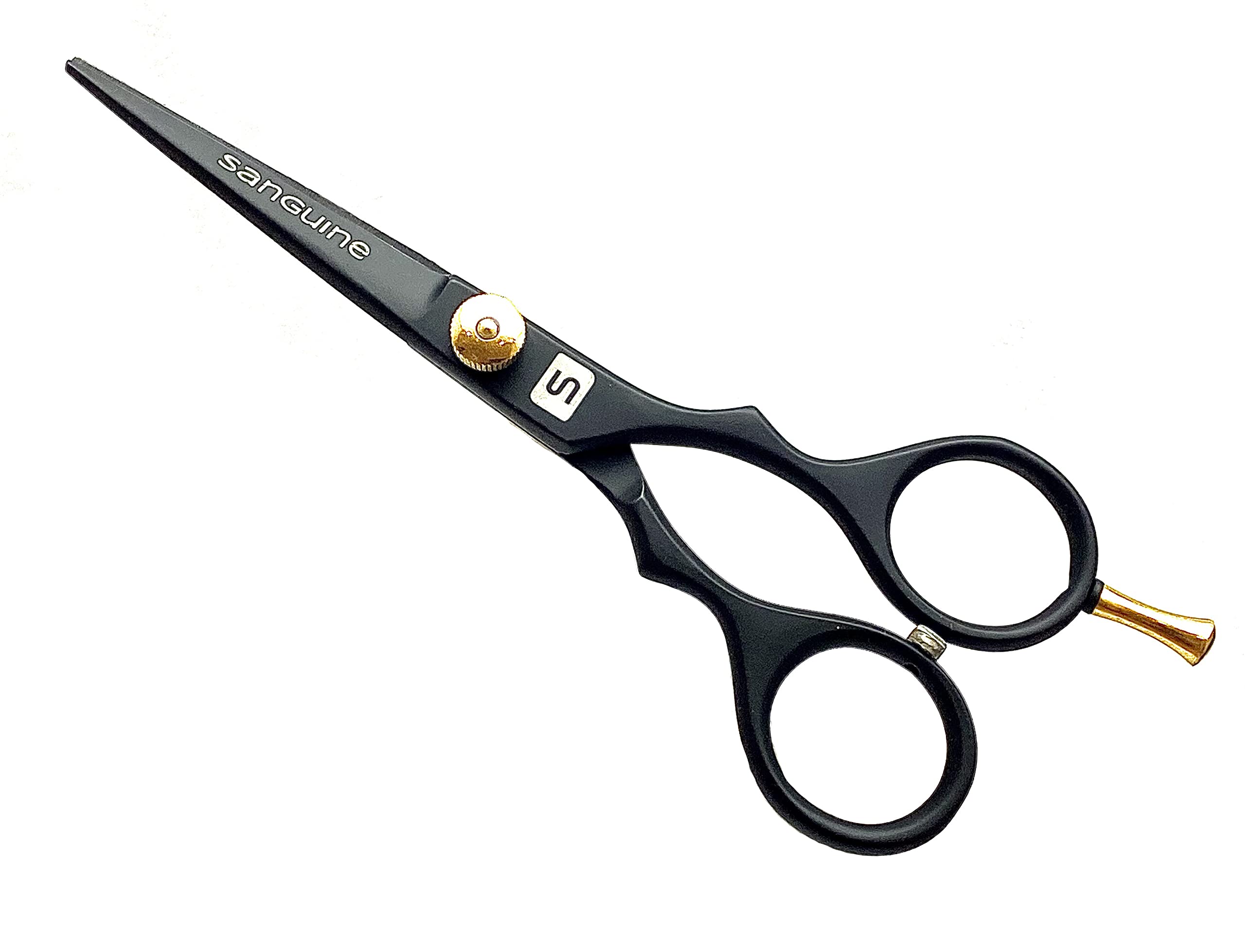 Sanguine Hair Scissors Hairdressing Scissors Barber Shears, 5.5 inch 14 cm Presentation Case Deep Black