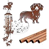 Dachshund Wind Chimes for Outside Dachshund Birthday Decorations Memorial Metal Dog Wind Chimes Unique Home Decor Dog Gifts for Women M