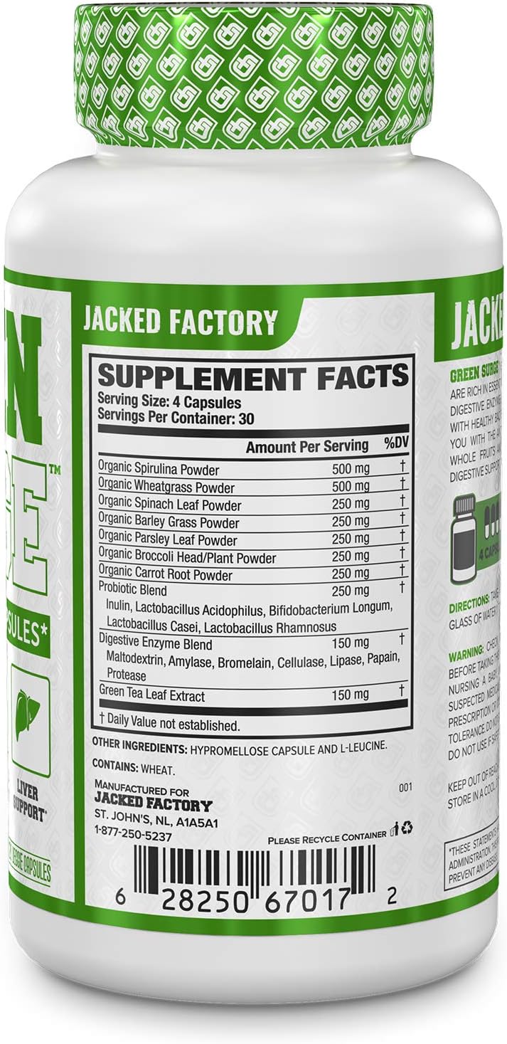 Green Surge Green Superfood Powder Supplement - Keto Friendly Greens Drink w/Spirulina, Wheat & Barley Grass, Organic Greens - Green Tea Extract, Probiotics & Digestive Enzymes - Lemon Lime - 30sv: Health & Personal Care