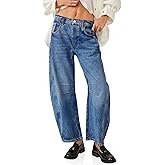 Cicy Bell Womens Baggy Barrel Jeans Boyfriend Wide Leg Mid Rise Balloon Denim Ankle Pants