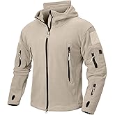 NAVEKULL Men's Tactical Hoodie Fleece Jacket Winter Warm Full-Zip Military Army Outdoor Hiking Coat with 7 Zip-pockets