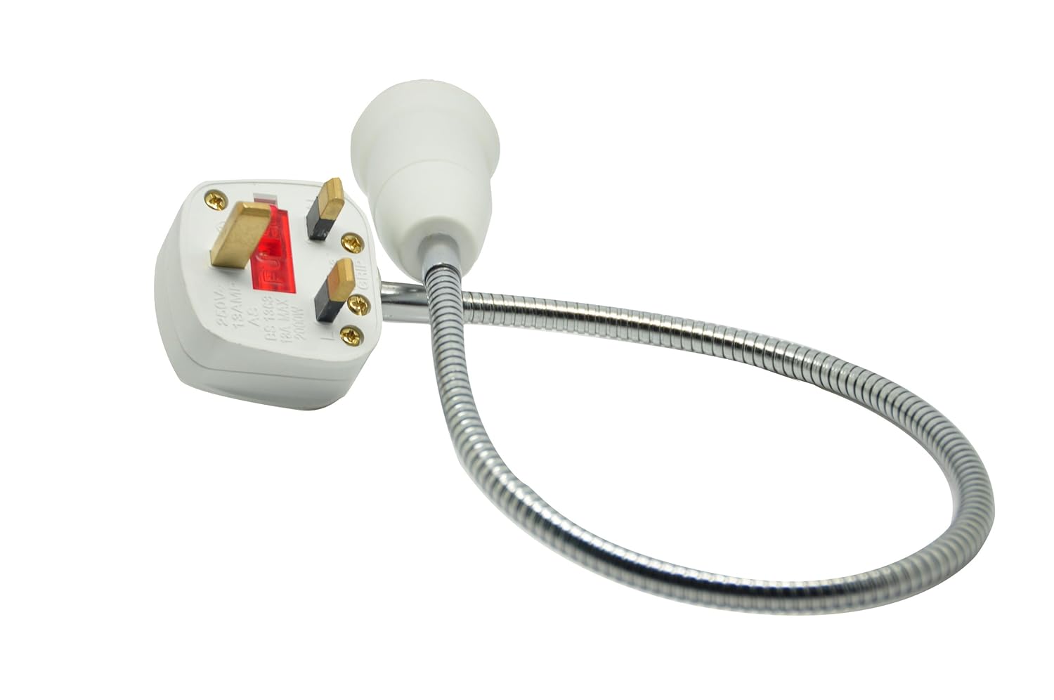 Liroyal Desk Lamp holder Adaptor With Plug E27 base 60cm 13 amp fitted