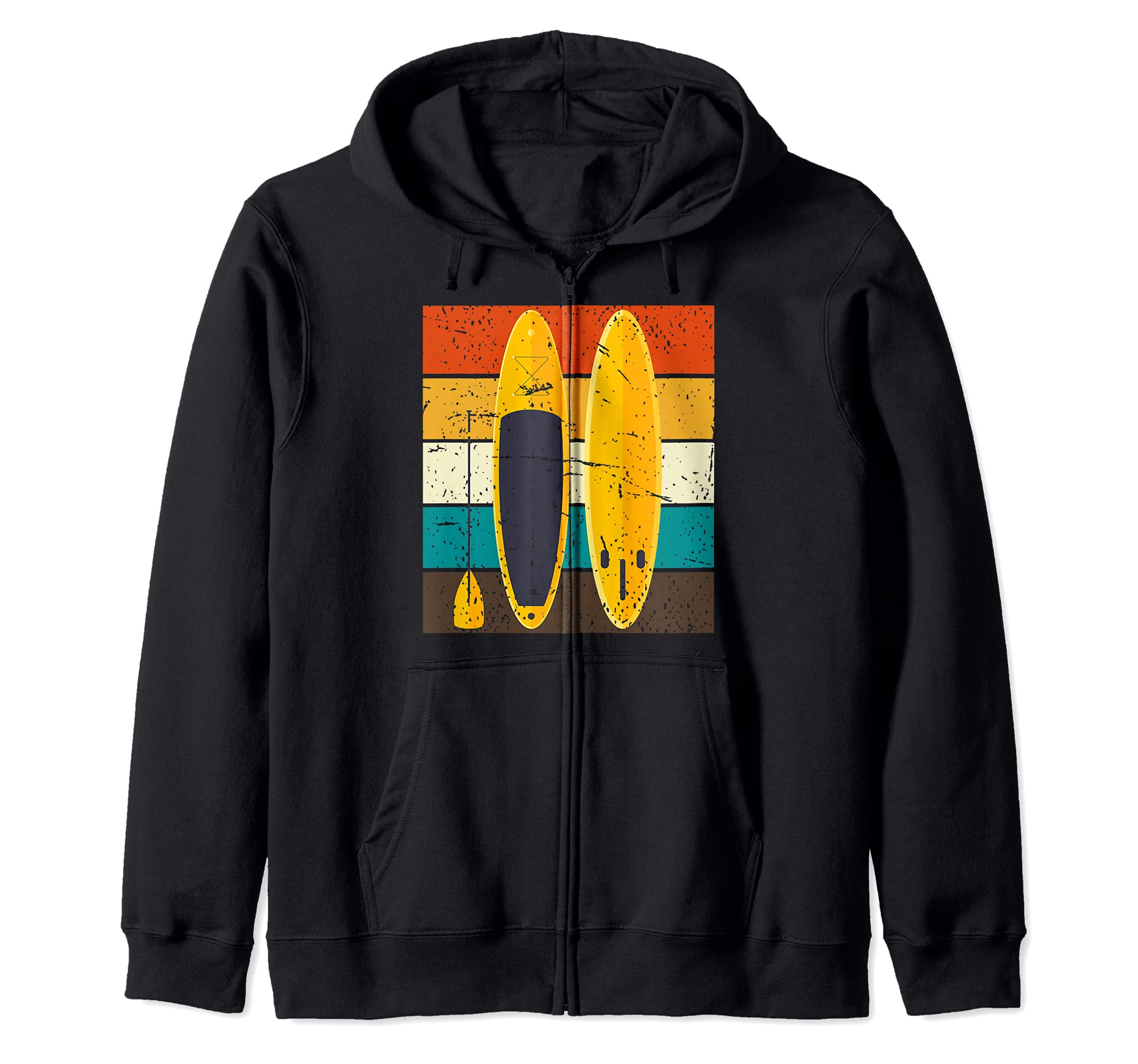 Paddleboard Stand Up Paddling Paddleboarding Retro SUP Zip Hoodie