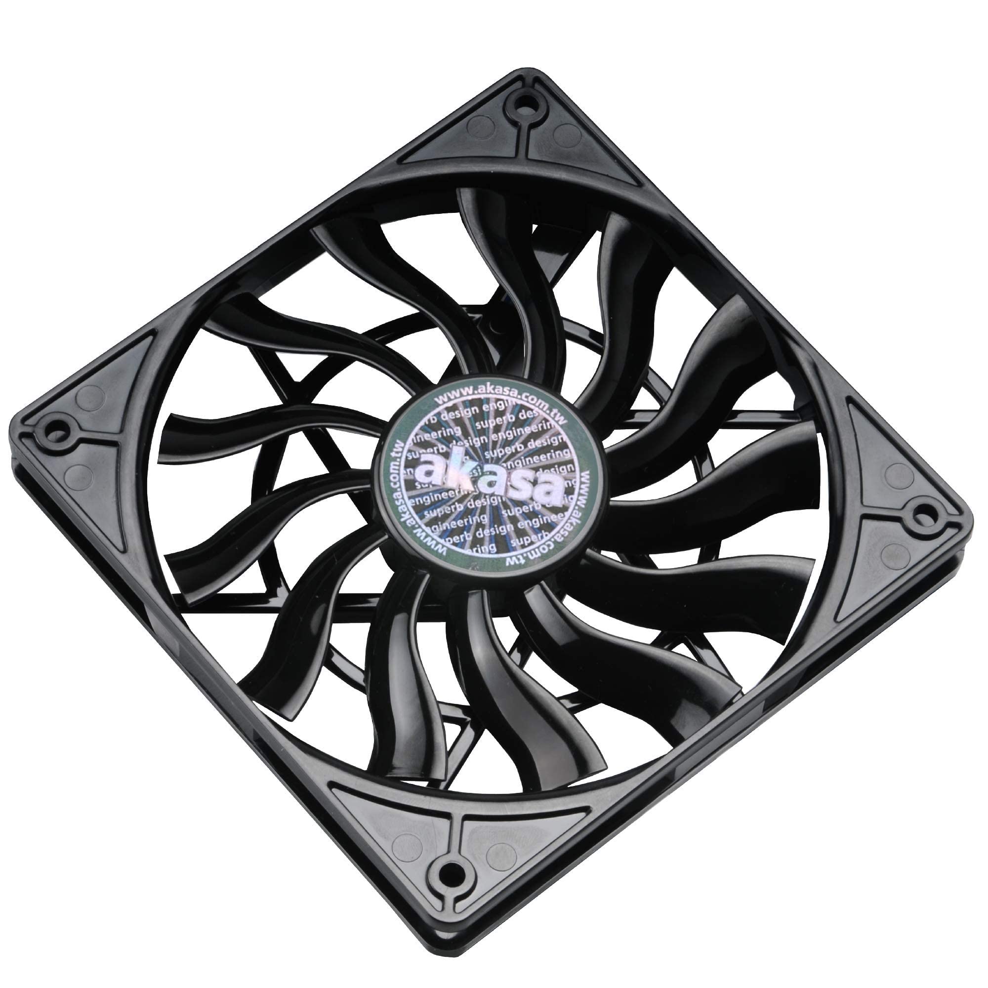 Akasa Slimfan | PWM Case Fan | 120mm PC Fan | 4-pin Cooling Fan | 120 x 120 x 15 mm | Black | Suitable for HTPC and Slim System | AK-FN078