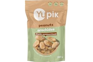 Yupik Dill Pickle Peanuts, 285 g, Crunchy Savory Snack, Made with Natural Ingredients, Seasoned Peanuts with Dill Pickle, Per