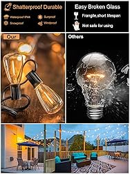 DAMAING Outdoor String Lights LED 150Ft Outside