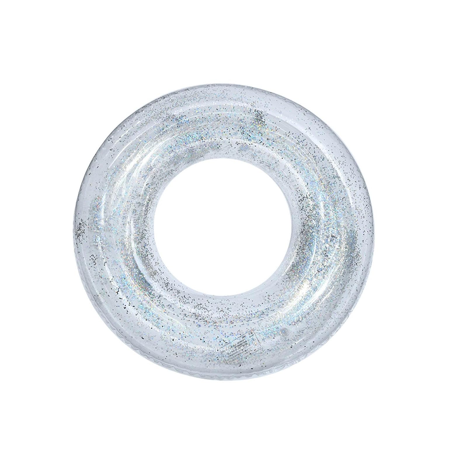 Pool Inflatables Swimming Ring Rubber Rings for, Silver Sequins Inflatable Pool Water,Inflatable Pool Floats Swim Tubes Rings for Men Summer Party Beach Water Sports