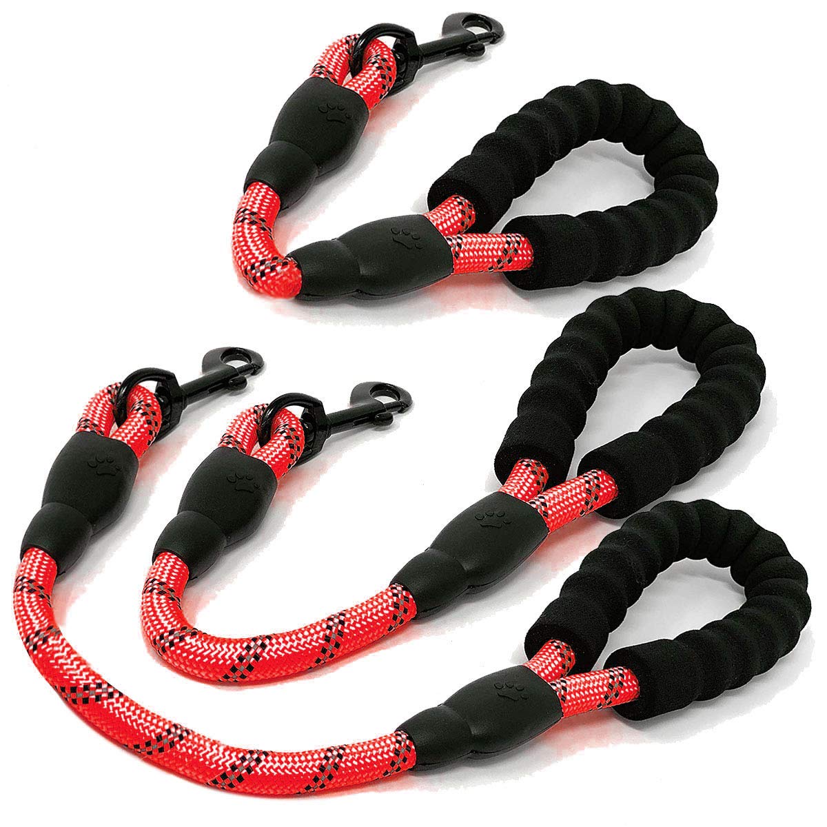 Cymiler Short Dog Leash,3 Sizes Nylon Short Traffic Leash with Padded Handle,Dog Short Training Leash with Highly Reflective Threads for Small Medium Large Dogs