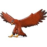 Golden Eagle Figurine, Small Flying Realistic Wildlife Bird Model for Decor | Wild Animal Plastic Action Statue, Decorative Figure Display Sculpture for Play Home Outdoor Garden Decoration