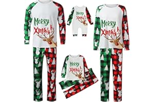 IPAJAMAS Christmas Pajamas for Family Matching Family Christmas Pajamas Set PJS Holiday Xmas Family Jammies Sleepwear