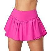 Ewedoos Womens Flowy Shorts with Pockets Tummy Control Athletic Shorts for Women Running Shorts Tennis Skirt Skort