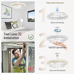 GYTBL Ceiling Fans with Lights and Remote - Socket