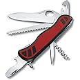VICTORINOX Swiss Pocket Knife Forester M, 10 Functions, Multi Tool with Large Blade, Tin Opener, Screwdriver 3 mm, Single Hand, Red/Black