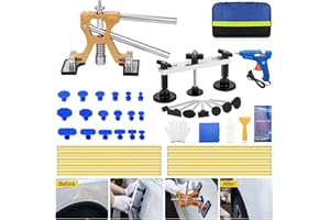 NJ FOREVER Car Dent Puller Kit, 45pcs Paintless Dent Remover Kit with Golden Dent Puller, Bridge Puller & 100W Glue Gun for Auto Body Dent Removal, Dent Pullers Kit for Suv Truck Car Refrigerator Diy Repair