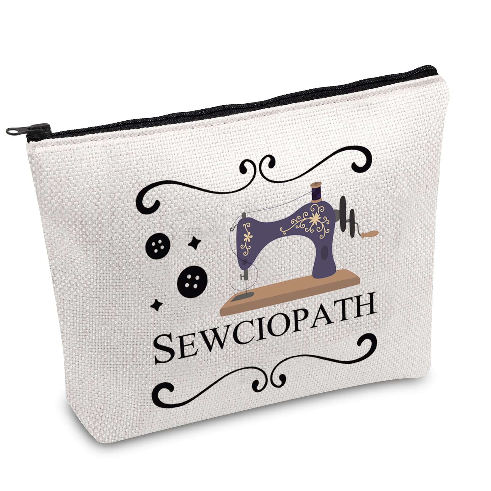 Sewing Gift Quilter Gift Sewing Zipper Pouch Bag Sewciopath Cosmetic Bag Sewing Lover Cosmetic Bag (SEWCIOPATH-B)
