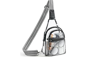 Leresas Clear Sling Bag Stadium Approved for Women Men Clear Purse Backpack Clear Crossbody Fanny Pack Stadium Events Concert