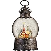 Christmas Church Nativity Scene Snow Globe Lantern for Christmas Decorations, with Music and Lighting Features,USB or Battery Operated