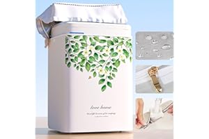 XDONEF Top Load Washing Machine Cover Waterproof Washer Dryer Cover with Zipper Dustproof Outdoor Full-Automatic Washer Protector Case Laundry Cover 22x22.8x36.2inch (Leaf)