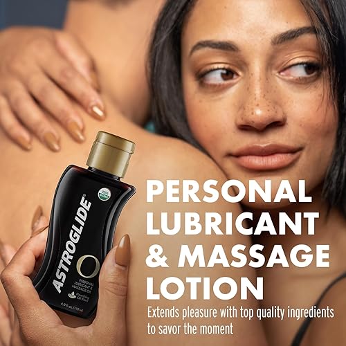 Astroglide Sensual Massage Oil and Lube (4oz), O Organic Essential Oil  Based Hydrating Personal Lubricant, USDA Certified Organic in Saudi Arabia 