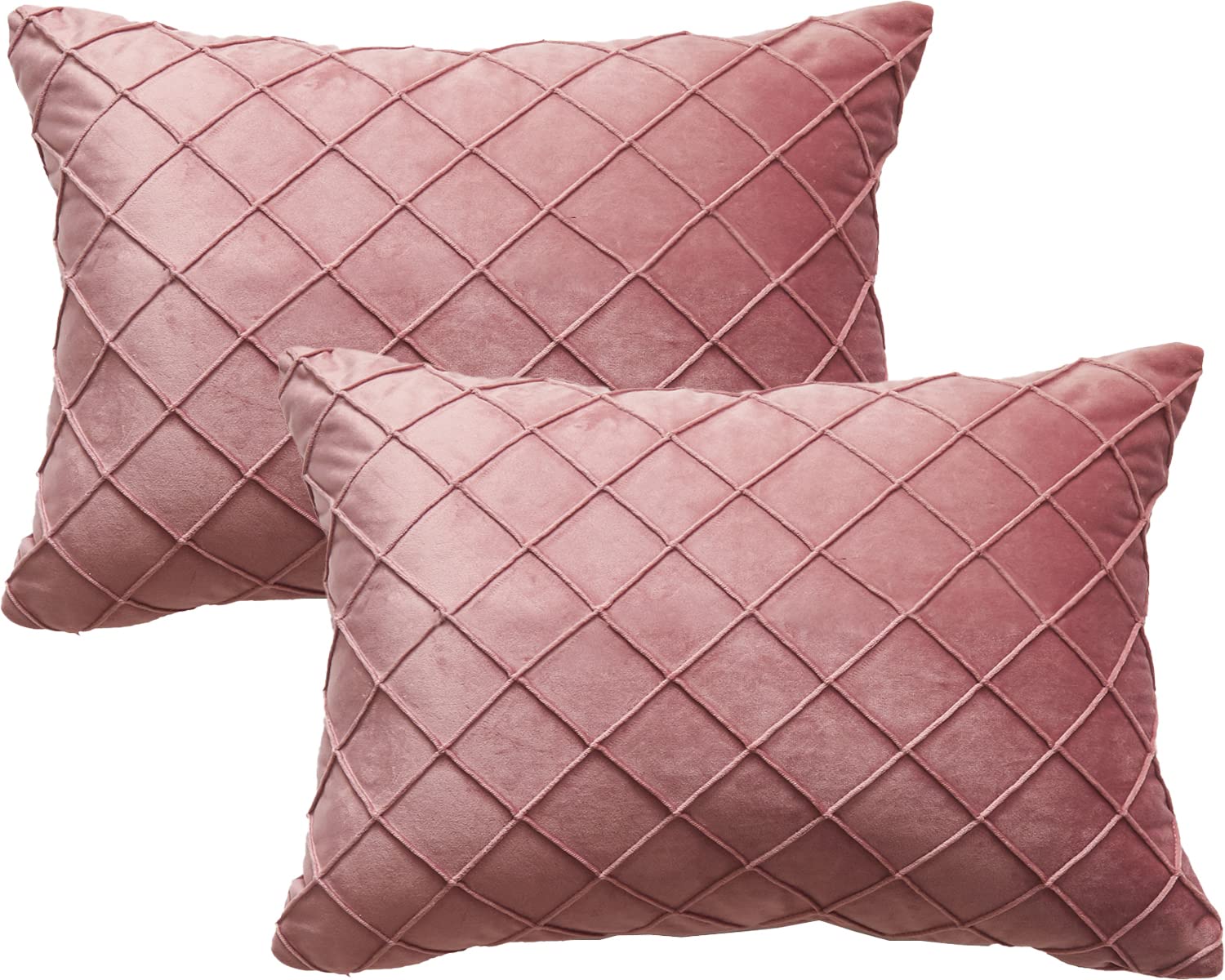 GONOVE Cushion Covers 30X50cm Soft Decorative Velvet Throw Pillow Cases Pack of 2 Square Pillow Covers Pillowcases with Invisible Zipper for Home Couch Sofa Bed, Pink