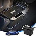 GEEDAR Tesla Model Y Rear Center Console Organizer, Upgraded Backseat TPE Storage Box with Anti-Slip Lid Cover, second Row Storage Organizer for Tesla Model Y Accessories 2020-2024