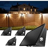 IDOGLOME Solar Fence Lights Outdoor Waterproof - 4 Pack Natural White Solar Outdoor Wall Lights 5 Lighting Angles，Deck Light 