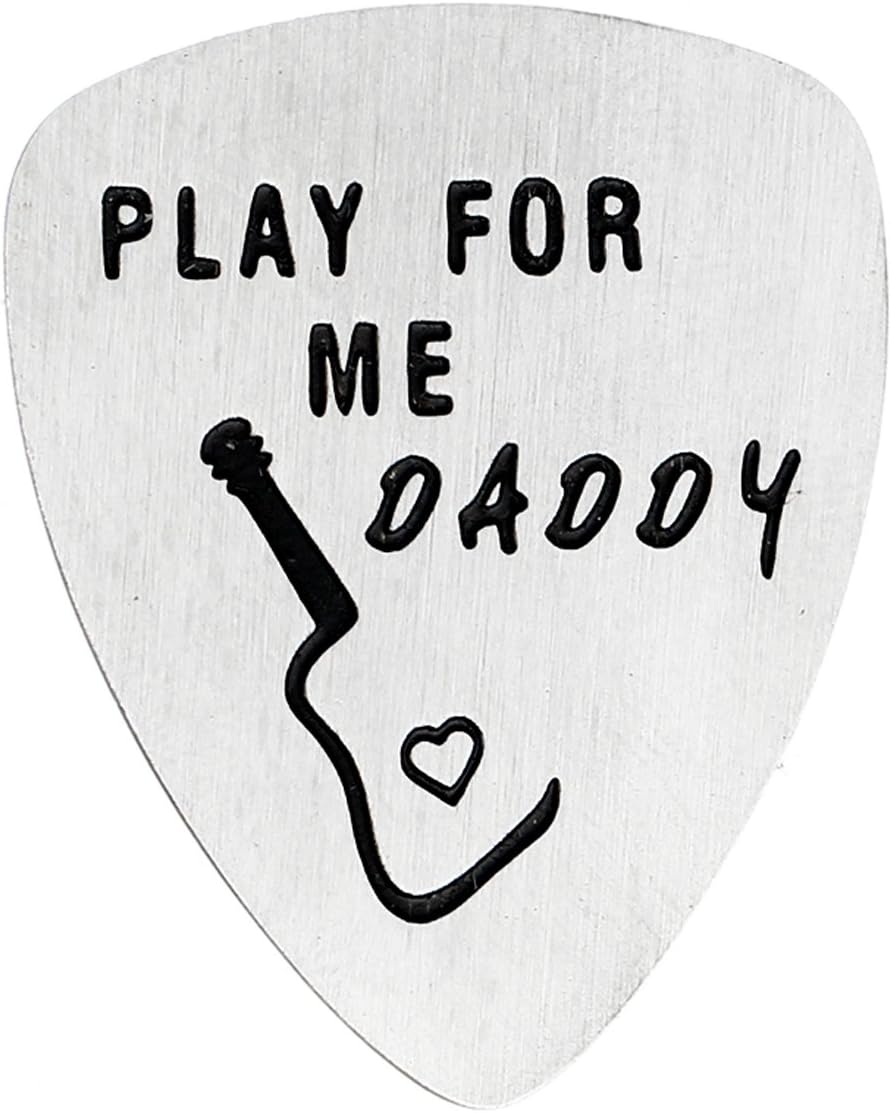 BESPMOSP Play For Me Daddy Guitar Pick Gift for Dad Christmas Jewelry