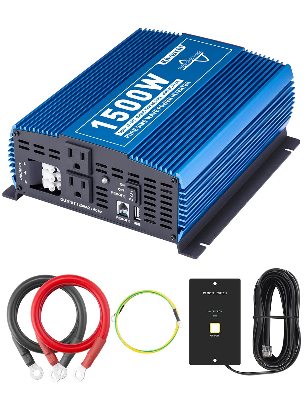 Mua Kinverch 1500W Pure Sine Wave Power Inverter 12V DC to 110V AC ...