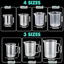 Kingdder 58 Pcs Plastic Beakers Set Include 6