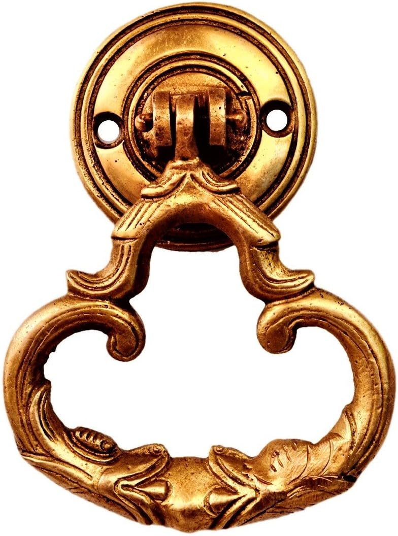 Purpledip Brass Door Knocker Drawer Pull Ring Handle Knob Royal