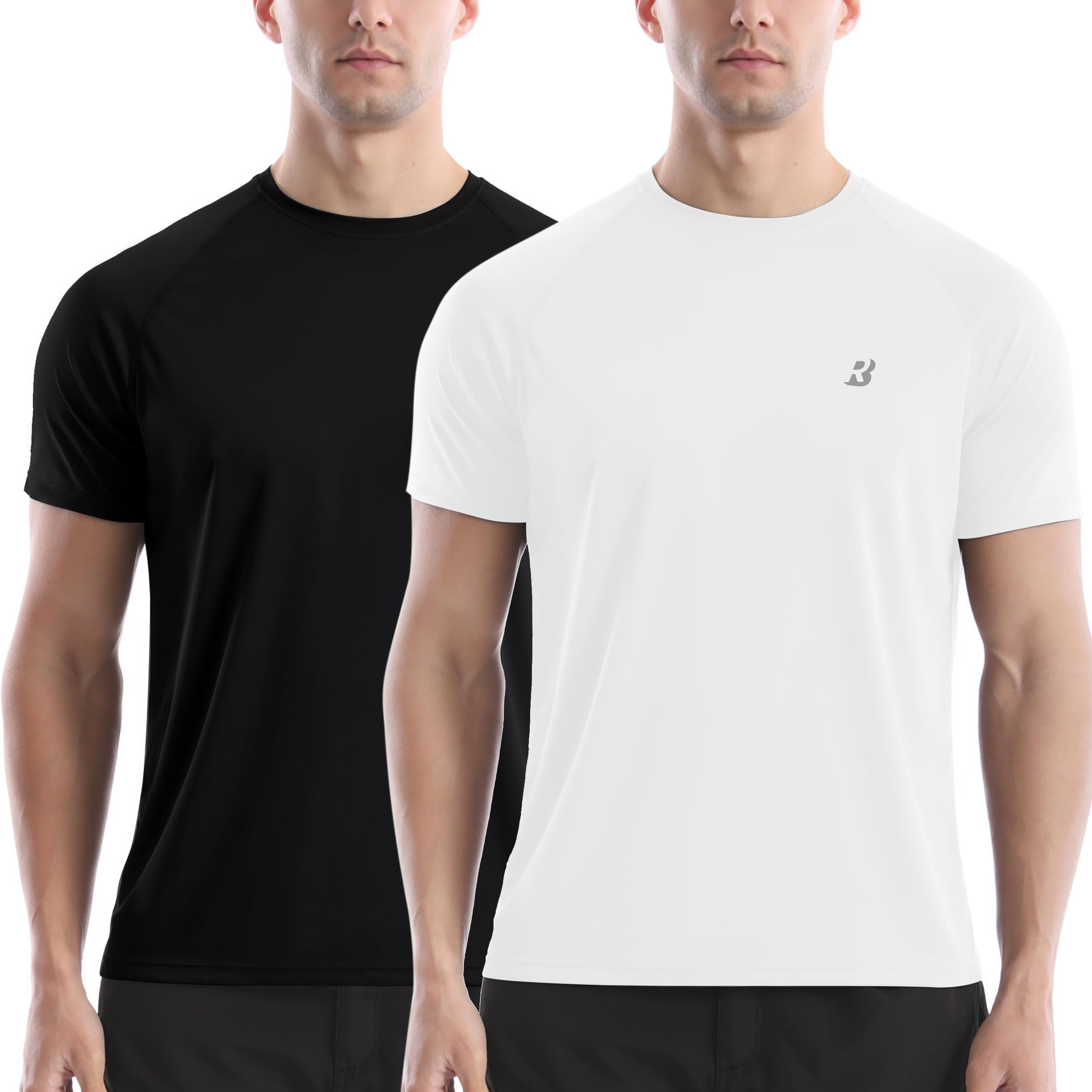 Photo 1 of Roadbox Men's Rash Guard Short Sleeve, UPF 50+ UV Sun Protection Swim Shirts, Quick Dry Lightweight Water Surf Beach T-Shirt