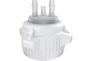 FOXX LIFE SCIENCES VersaCap 53mm (53B) Bottle and Flask Caps, Open Cap with Tangle Free Hose Barb Adapter, Two 1/4 Inch Barbs for 1/4 Inch ID Tubing